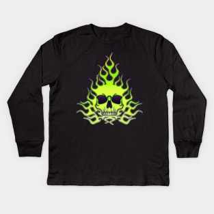 Flamin' Skeletor Kids Long Sleeve T-Shirt